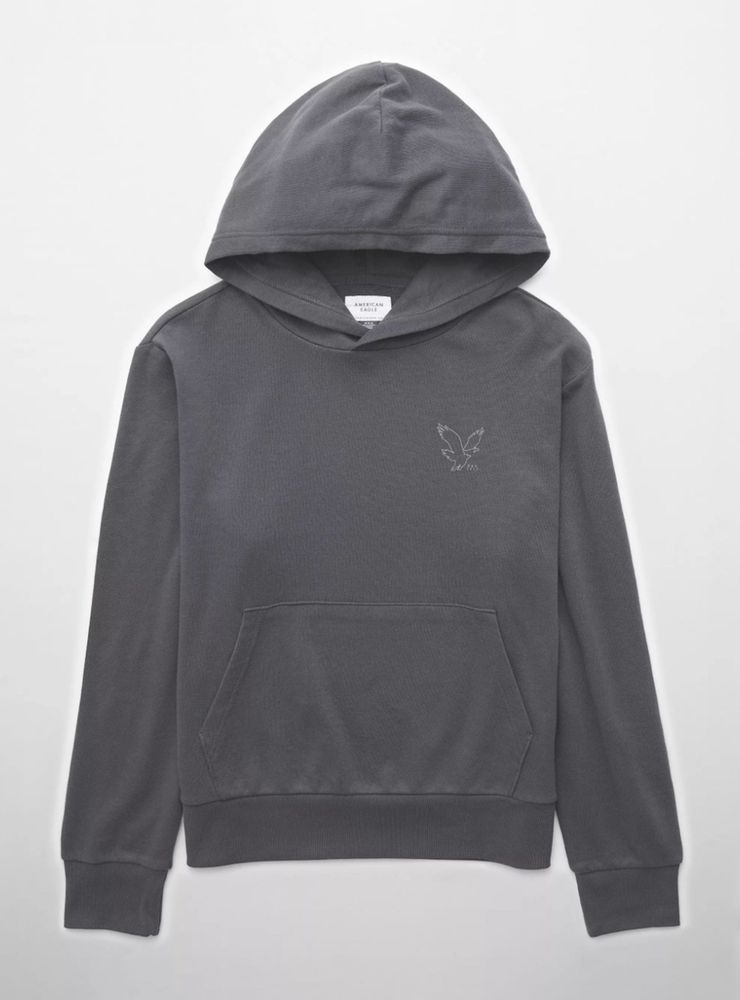 American Eagle Polerón AE Hoddie Bolsillo Canguro Gráfico
