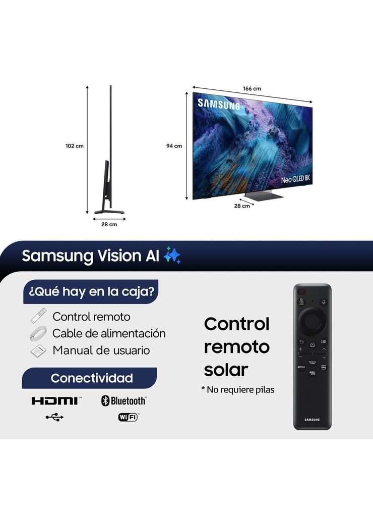 Neo QLED Mini LED Smart TV 75'' 8K UHD Vision AI QN990F 2025, foto 2