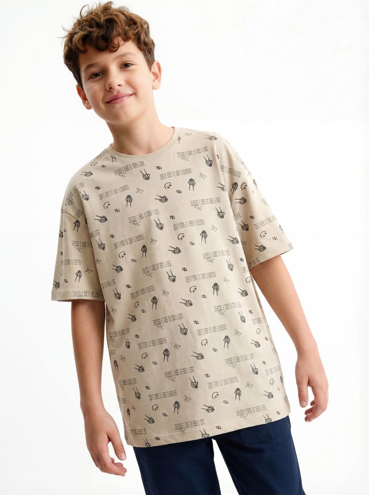 Melt Polera Básica Diseño Full Print Niño
