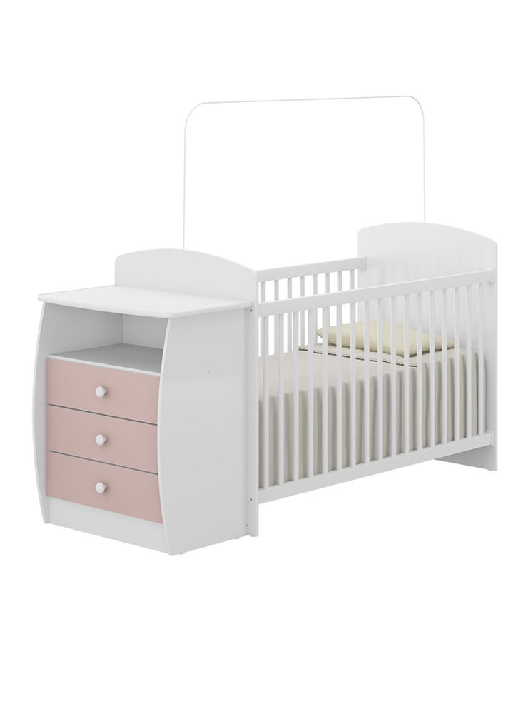 Kidscool Cuna con Cómoda Mudador Bambini Rosado