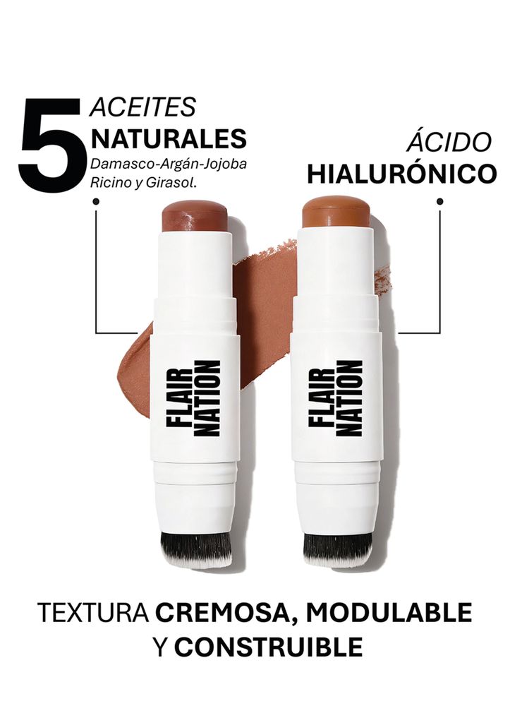Flair Nation Bronzer y Contorno en Barra Tan 2, foto 4