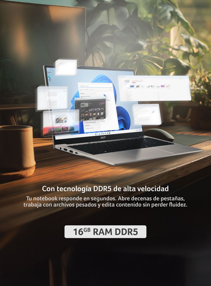 Acer Aspire Lite AL16-53P-578Y-1 Intel Core Ultra 5 115U 16GB 512GB 16" Plata, foto 4