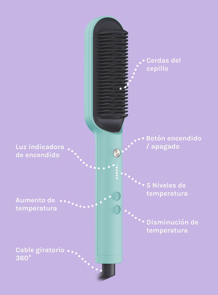 Mint Cepillo Alisador MHR-019 Celeste, foto 8