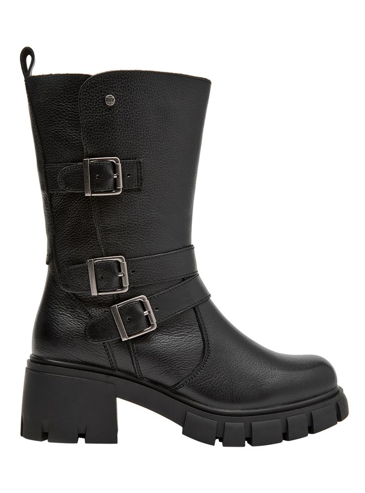 Bruno Rossi Bota Brm0280 Larga Taco Cuadrado Cuero Mujer