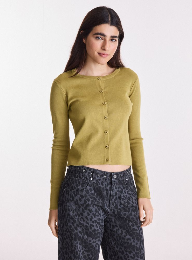 Opposite Sweater Cuello Redondo y Botones