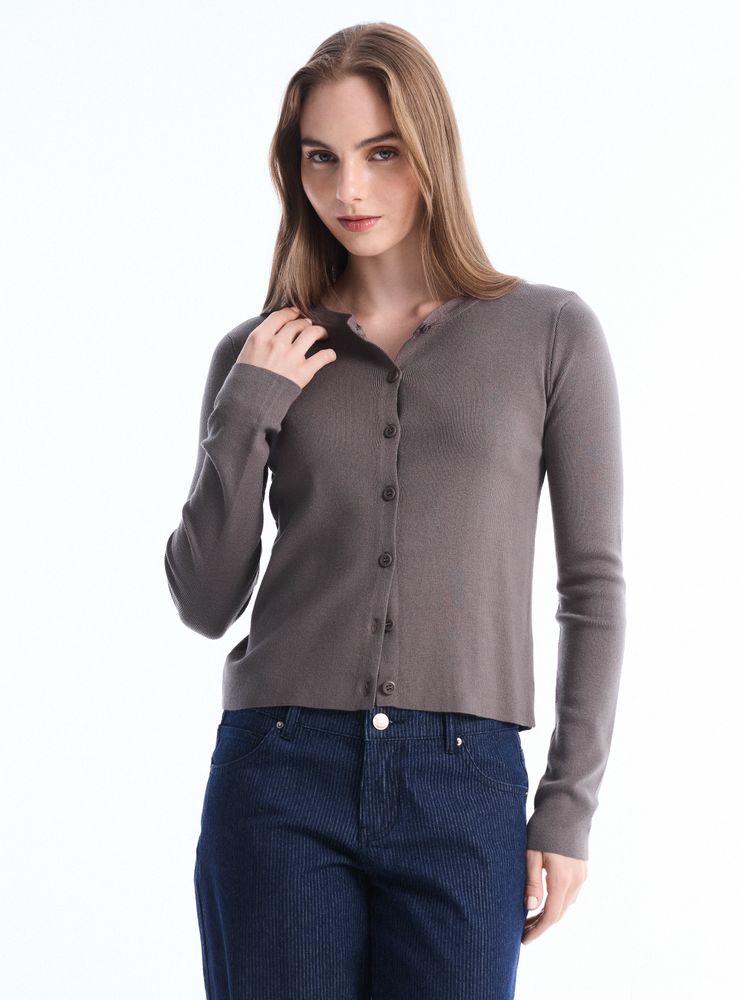 Opposite Sweater Cuello Redondo y Botones