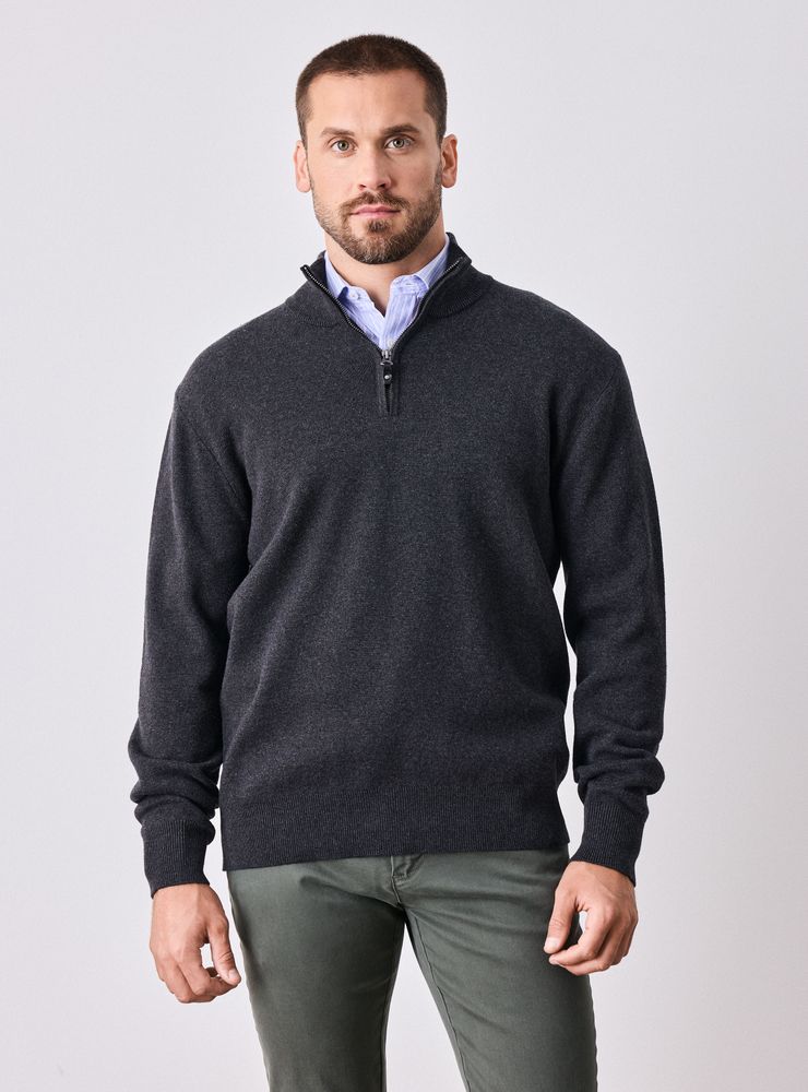 Legacy Sweater Doble Tela Grueso Medio Cierre