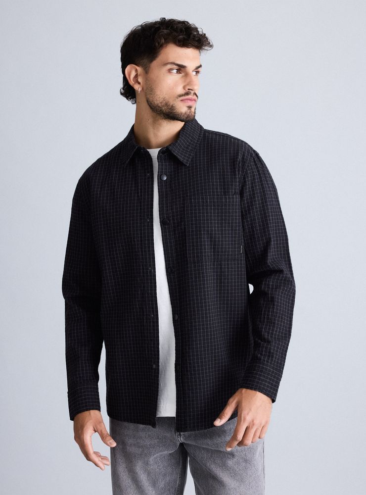 Foster Camisa Manga Larga Escocesa con Broches