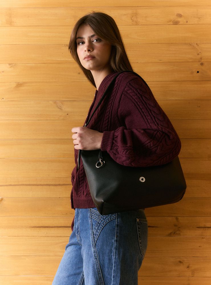 Alaniz Cartera de Hombro Crossbody Strap Textura Grano