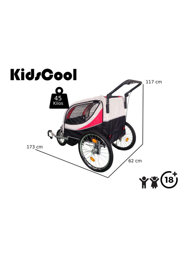 Kidscool Baby Trailer Duplex Rojo, foto 2