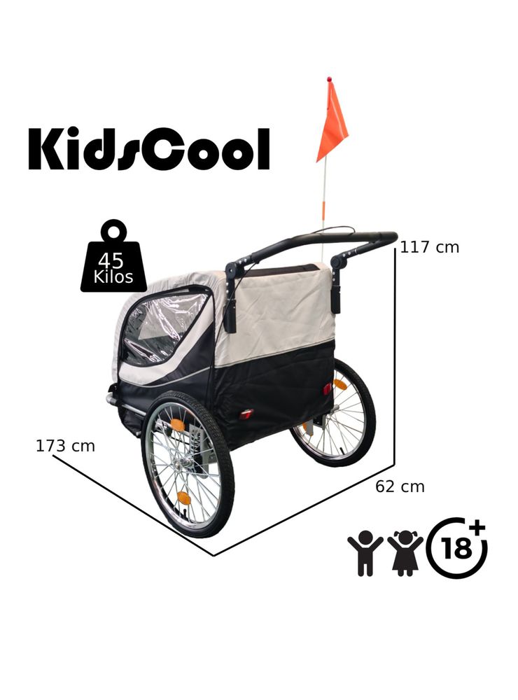 Kidscool Baby Trailer Duplex Negro, foto 2