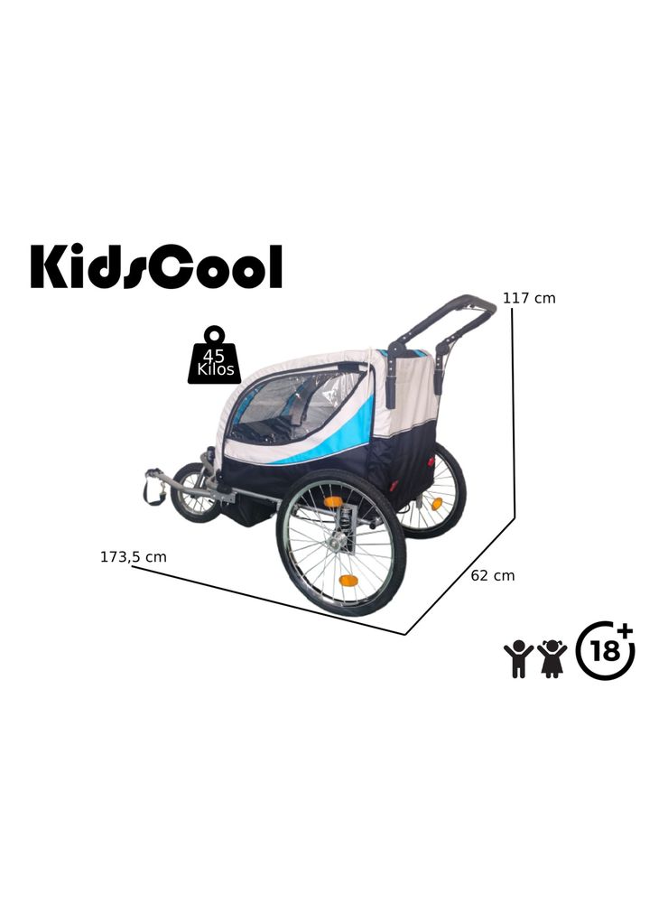 Kidscool Baby Trailer Duplex Azul, foto 2