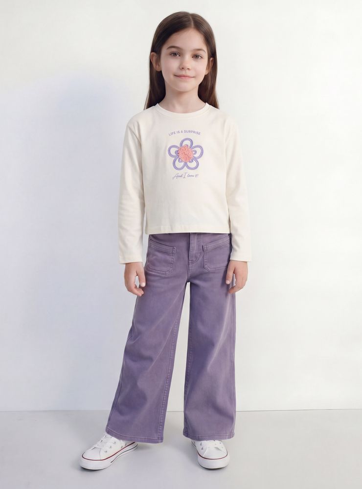 Tribu Jeans Wide Leg Tiro Medio Elasticado Niña