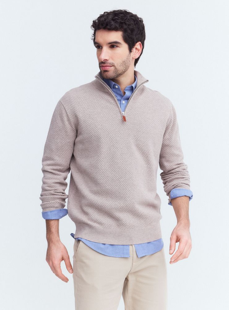 Greenfield Sweater Cuello Alto Tejido Texturado