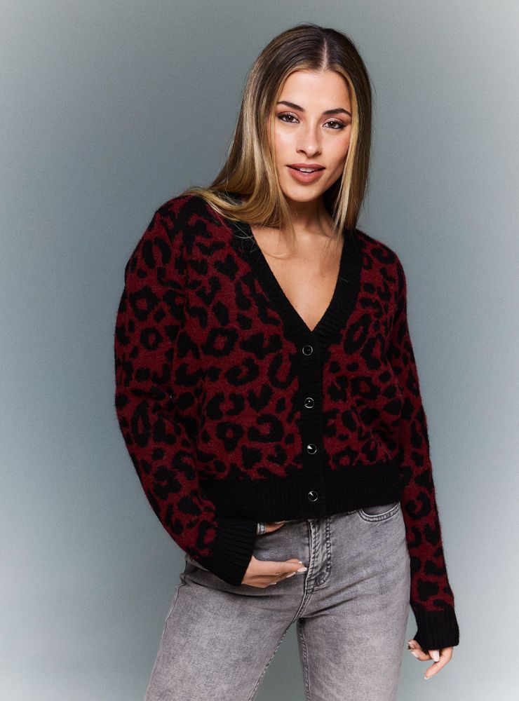JJO Chaleco Animal Print con Botones de Cristal