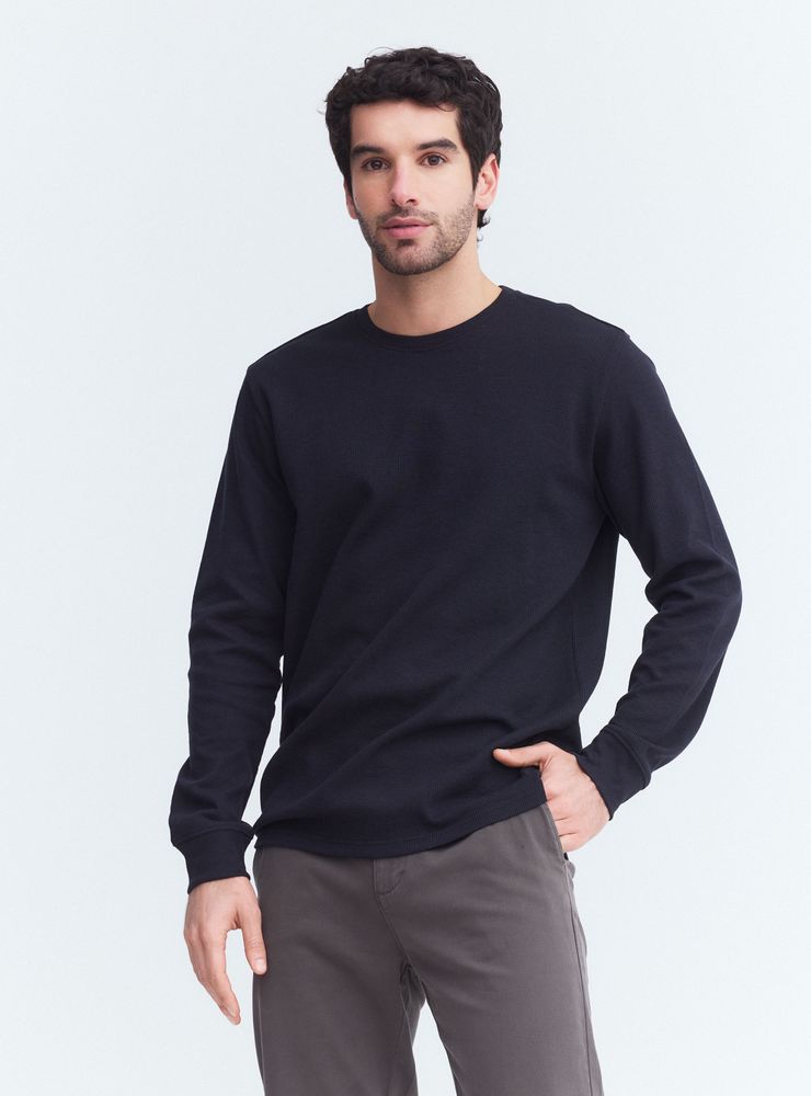 Rainforest Polera Manga Larga Texturada con Cuello Redondo