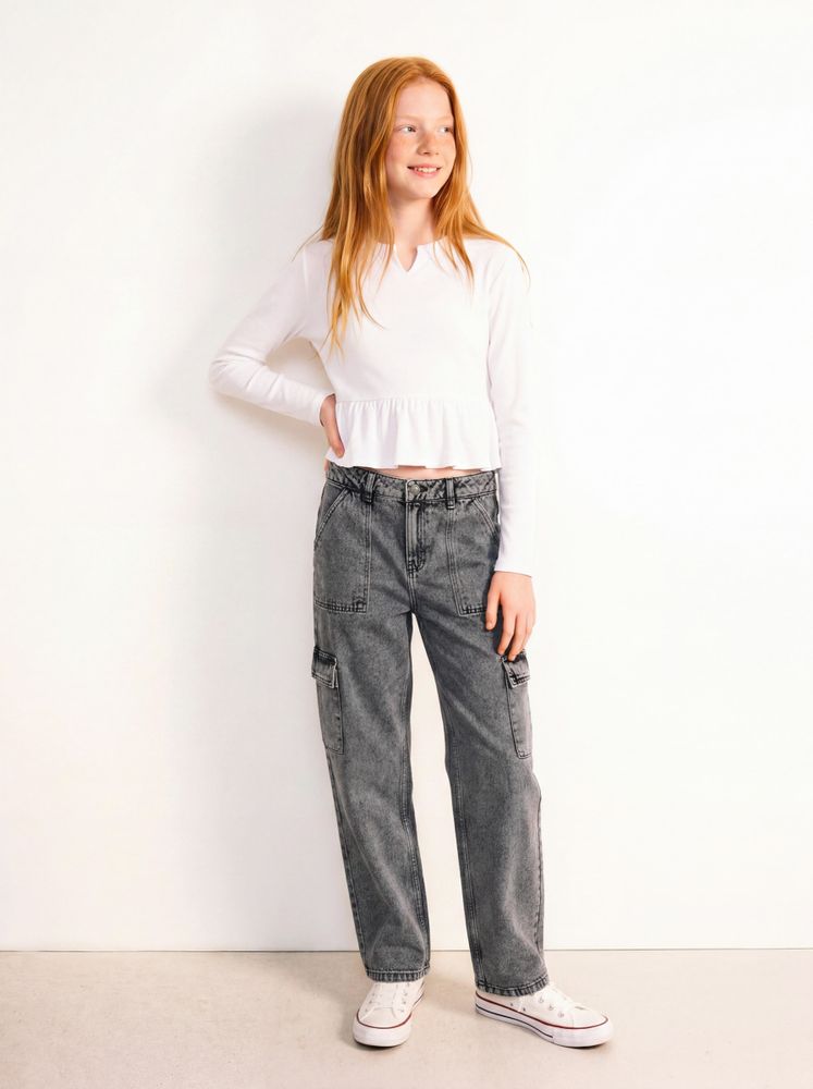 Aussie Jeans Wide Leg con Bolsillo Cargo