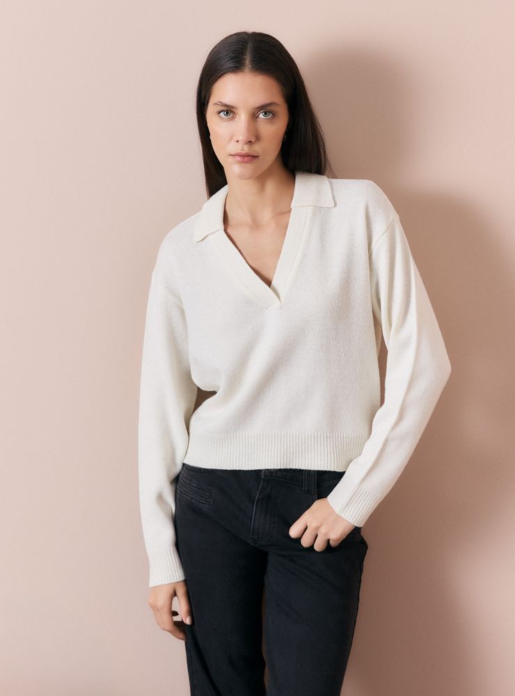 Alaniz Sweater Cuello Polo Contiene Lana Merino