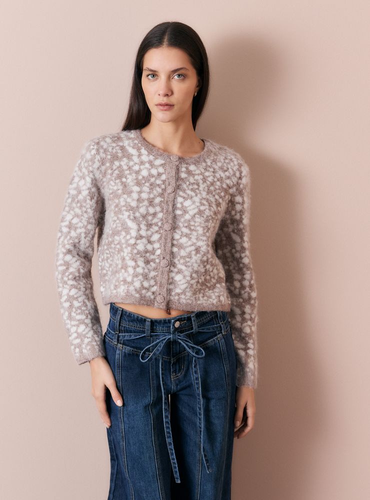 Alaniz Chaleco Tejido Jacquard con Botones Contiene Lana
