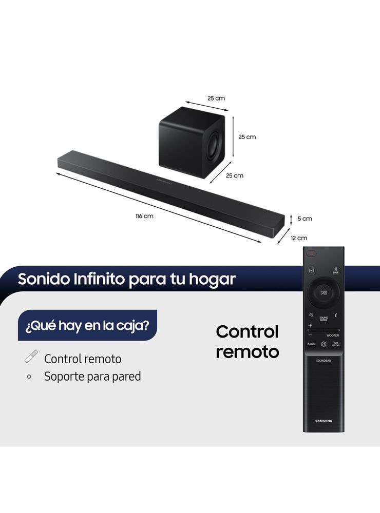 Samsung Soundbar HW-QS700F Negro, foto 2