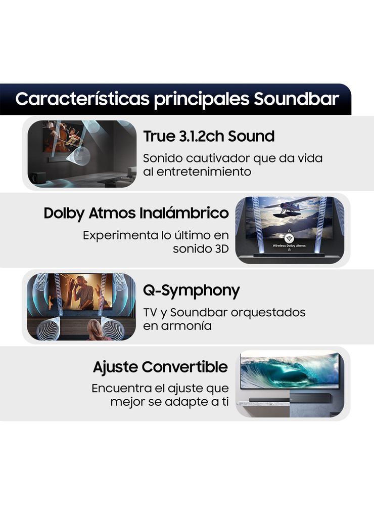 Samsung Soundbar HW-QS700F Negro, foto 5