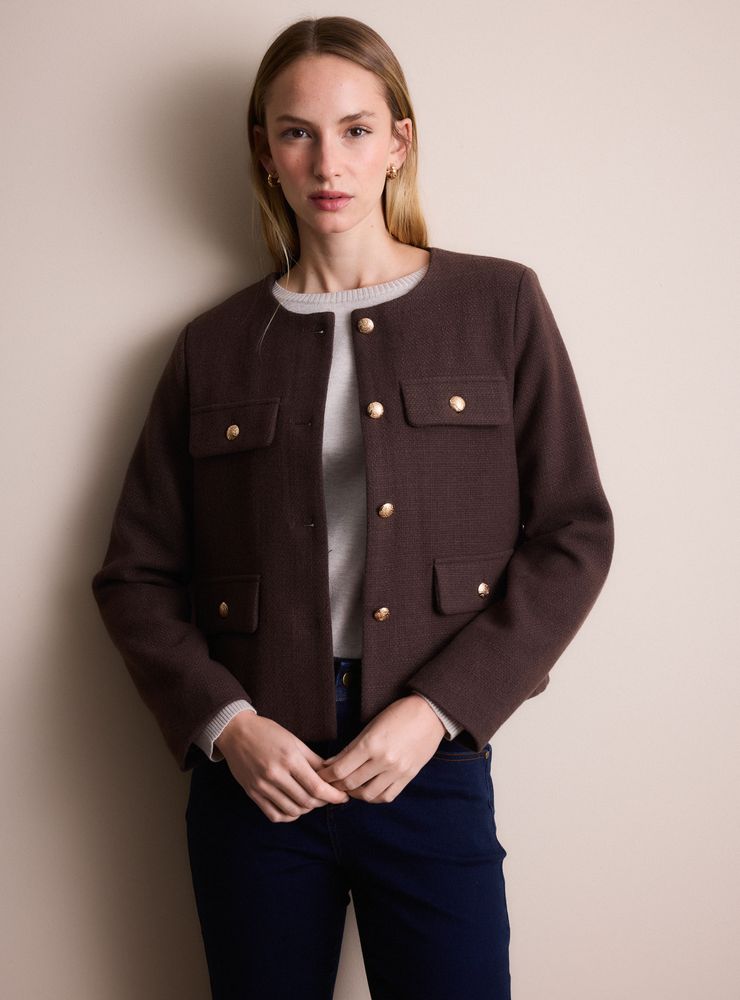 Marittimo Chaqueta Corta de Tweed