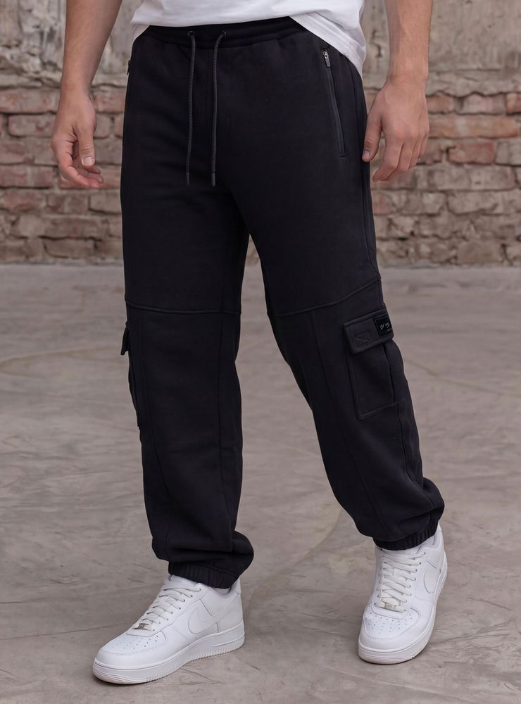 Gravity Pantalón de Buzo Jogger Cargo Fleece