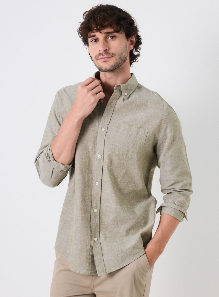 Rainforest Camisa Manga Larga Lino y Algodón
