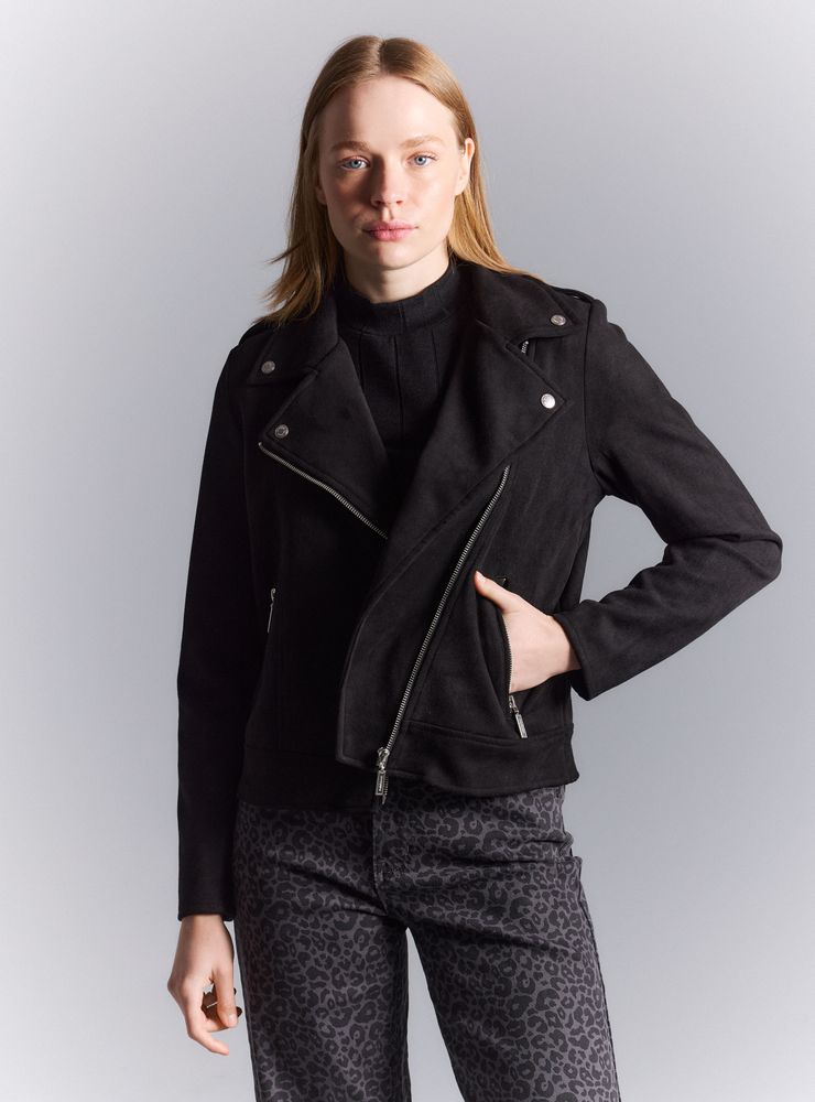 Rainforest Chaqueta Biker Regular Fit Efecto Gamuza