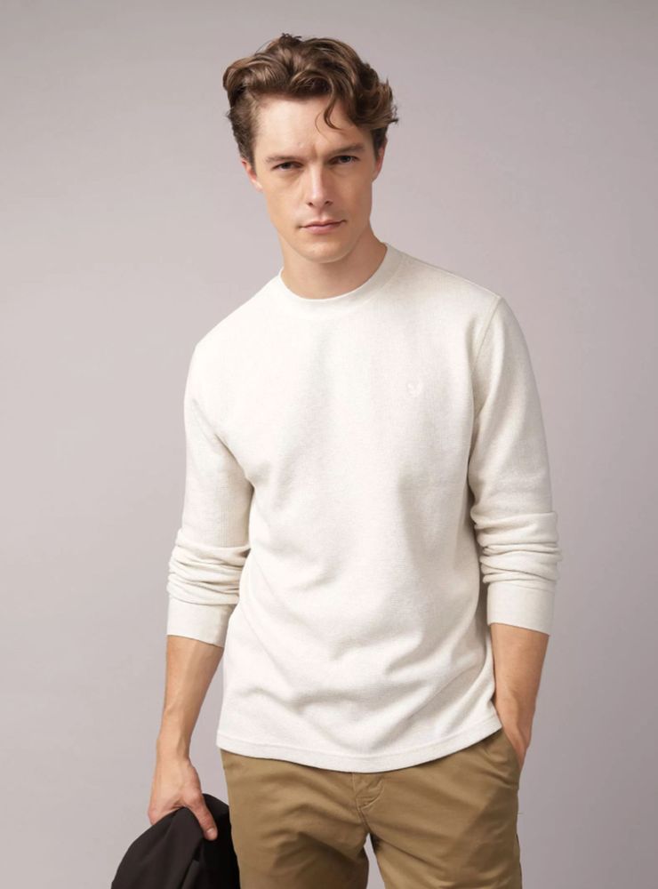 American Eagle Polera AE Manga Larga Cuello Redondo Lisa
