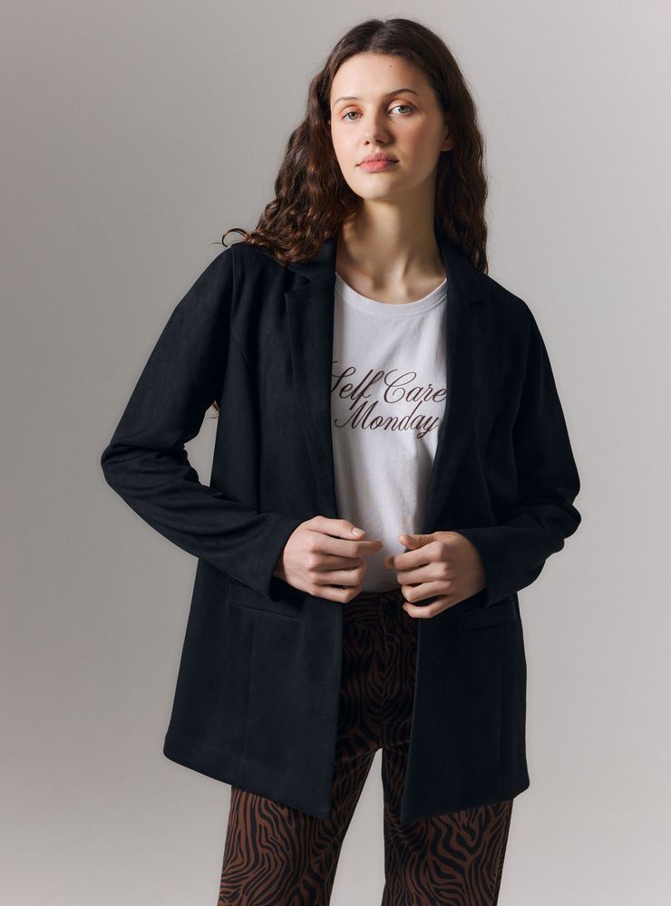 Rainforest Blazer Largo con Solapa Clásica Manga Larga