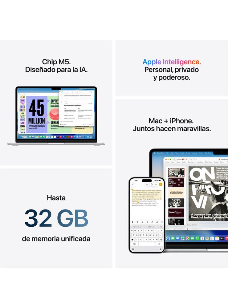 Apple Macbook Air Chip M5 16GB RAM 512GB SSD 13'' Azul Medianoche, foto 6