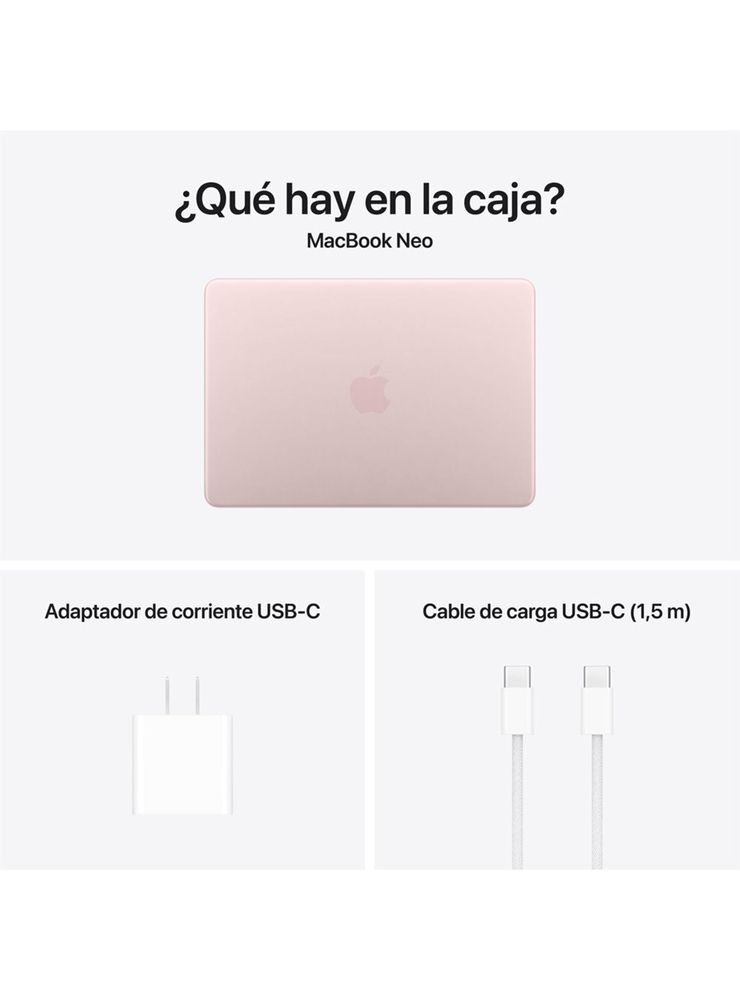 Apple Macbook Neo Chip A18 Pro 8GB RAM 256GB SSD 13'' Rosa Rubor, foto 3