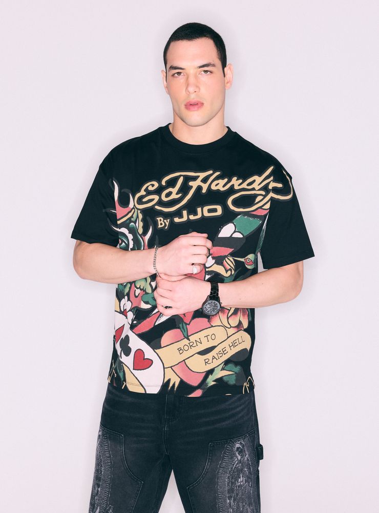 JJO Polera Ed Hardy Estampado Frontal