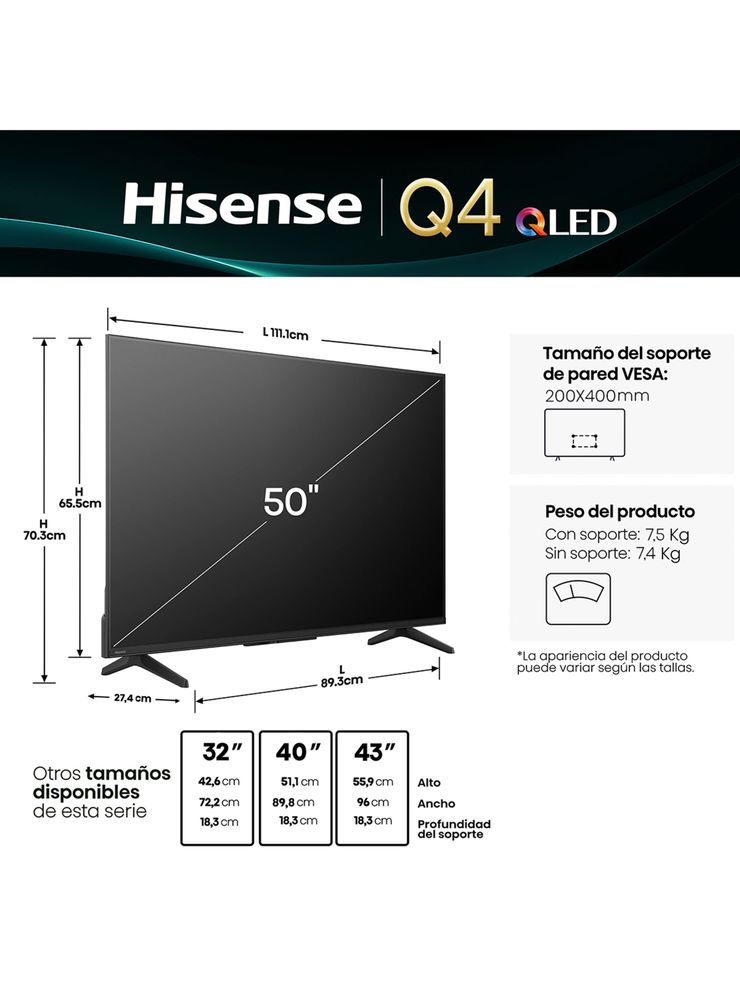 QLED Smart TV 50'' FHD 50Q4SV, foto 2