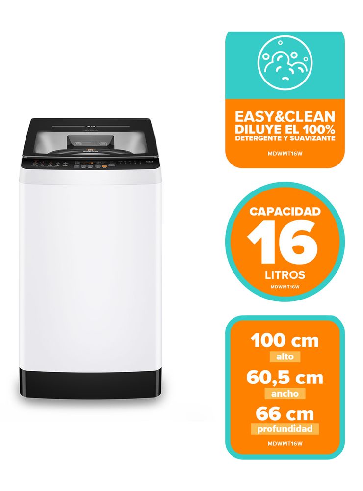 Mademsa MDWMT16W 16 kg Blanco, foto 2
