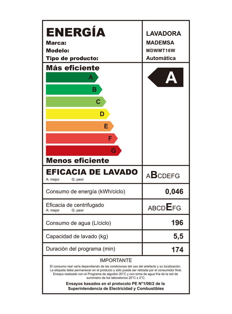 Mademsa MDWMT16W 16 kg Blanco, foto 7