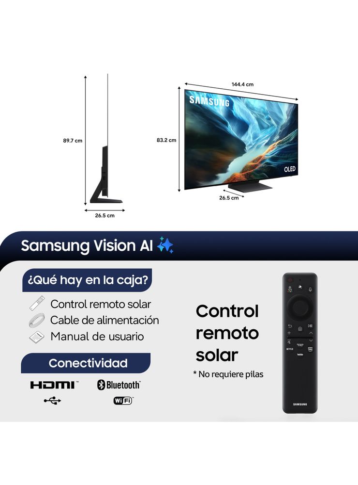 OLED Smart TV 65'' 4K UHD Vision AI S90H 2026 + Control por Voz, foto 2