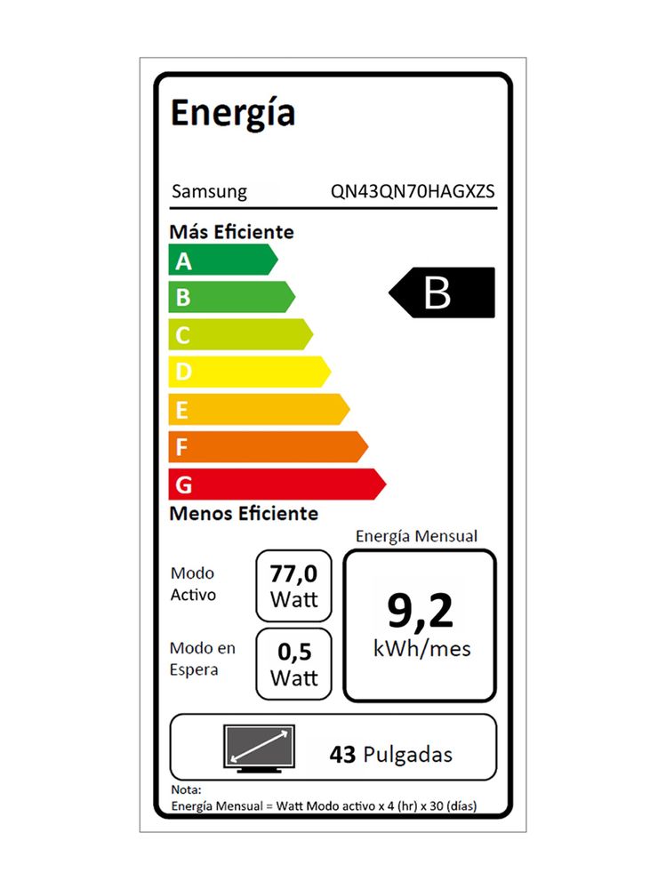 Neo QLED Smart TV 43'' 4K UHD Vision AI QN70H 2026 + Control por Voz, foto 10