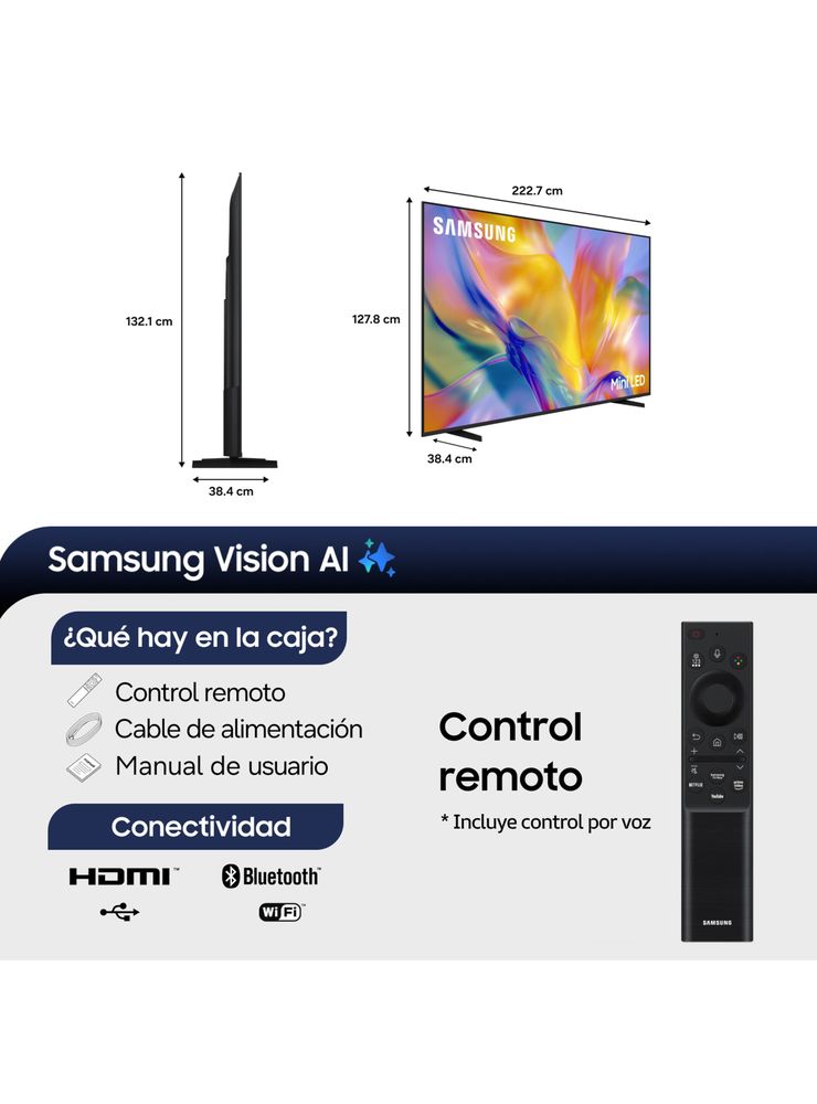 Mini LED Smart TV 100'' 4K UHD Vision AI M90H 2026 + Control por Voz, foto 2