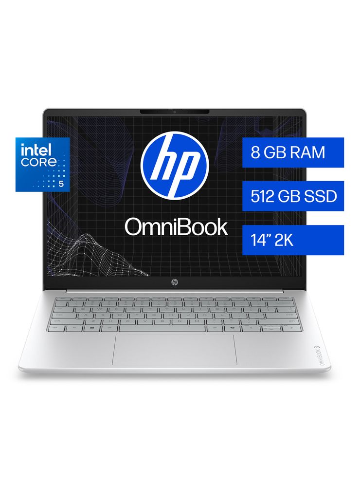 HP OmniBook 3 14-hu0050la Core 5 8GB 512GB Plata Glaciar, foto 2