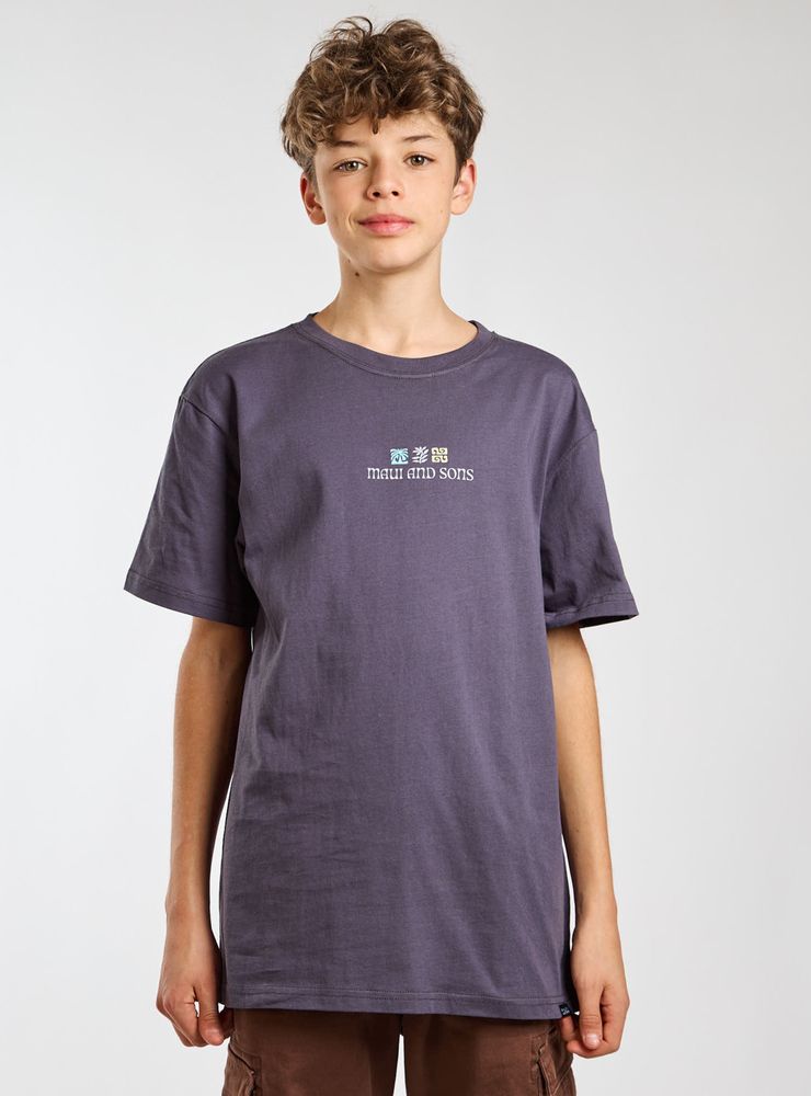 Maui And Sons Polera Estampado Gráfico Naturaleza y Logo Espalda