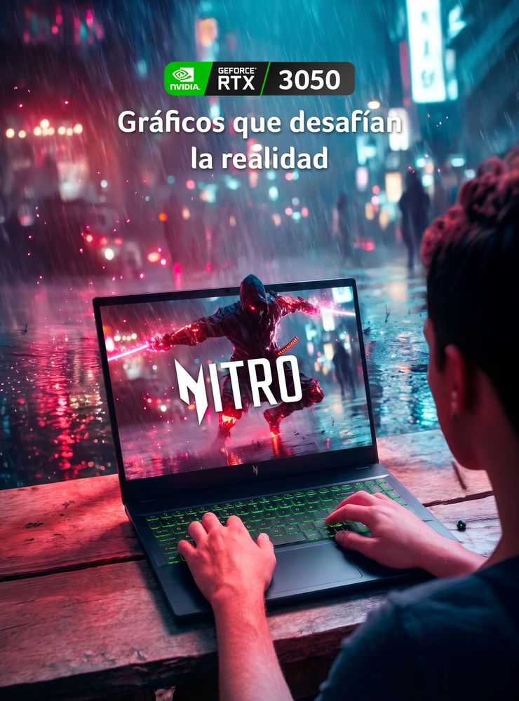Acer Nitro V15 ANV15-41-R6HJ-2 AMD Ryzen 5 RTX 3050 16GB 512GB 15.6" Negro, foto 4