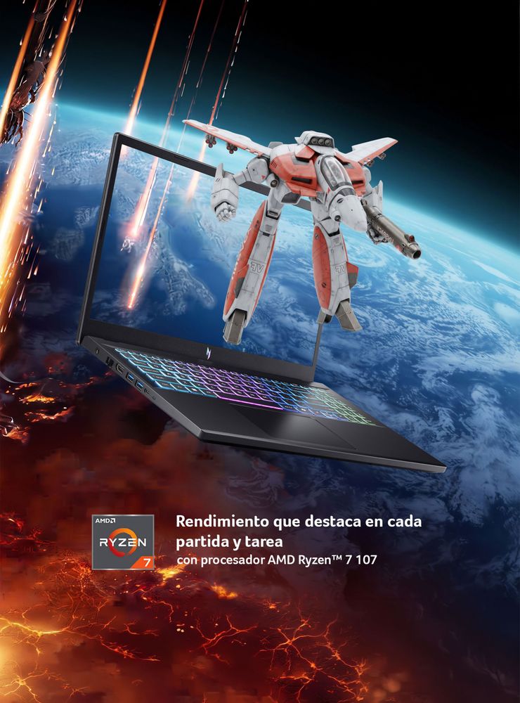 Acer Nitro V15 ANV15-A31-R88H-2 AMD Ryzen 7 170 RTX 5050 16GB 512GB 15.6" Negro, foto 2