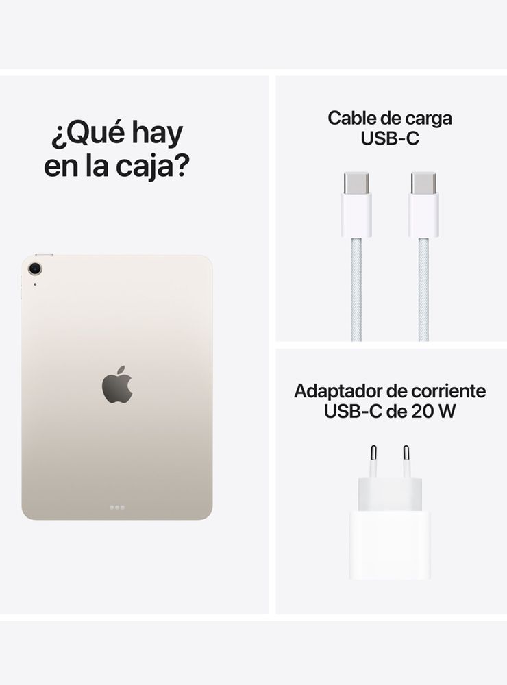 Apple iPad Air Chip M4 128GB 11'' Blanco Estrella, foto 3
