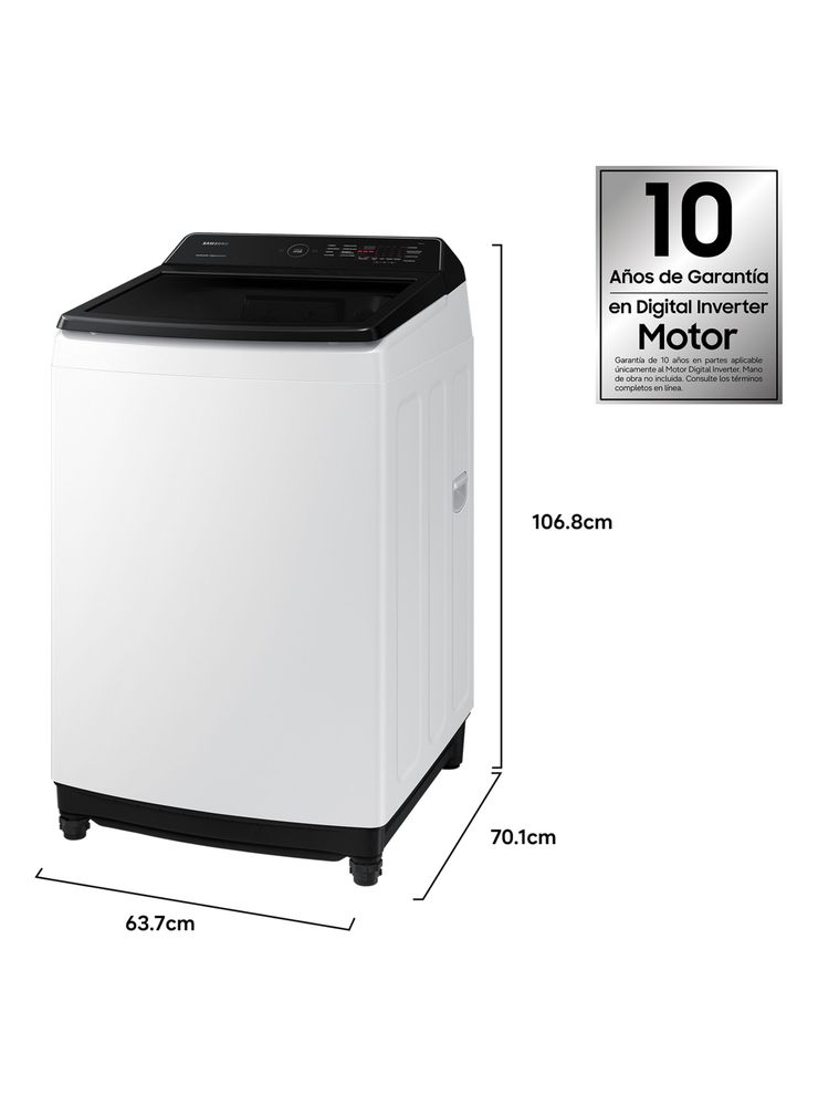 Lavadora Carga Superior 17 Kg con Eco Bubble WA17CG6441BWZS, foto 2