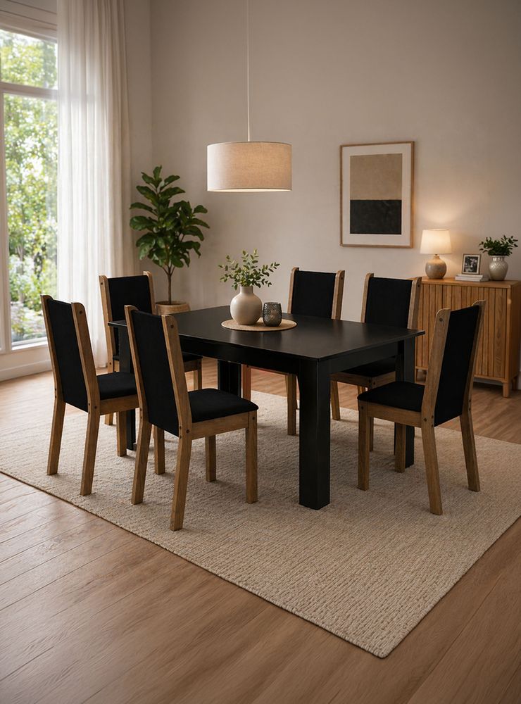 Vekka Home Juego de Comedor Lola Suecia + 6 Sillas
