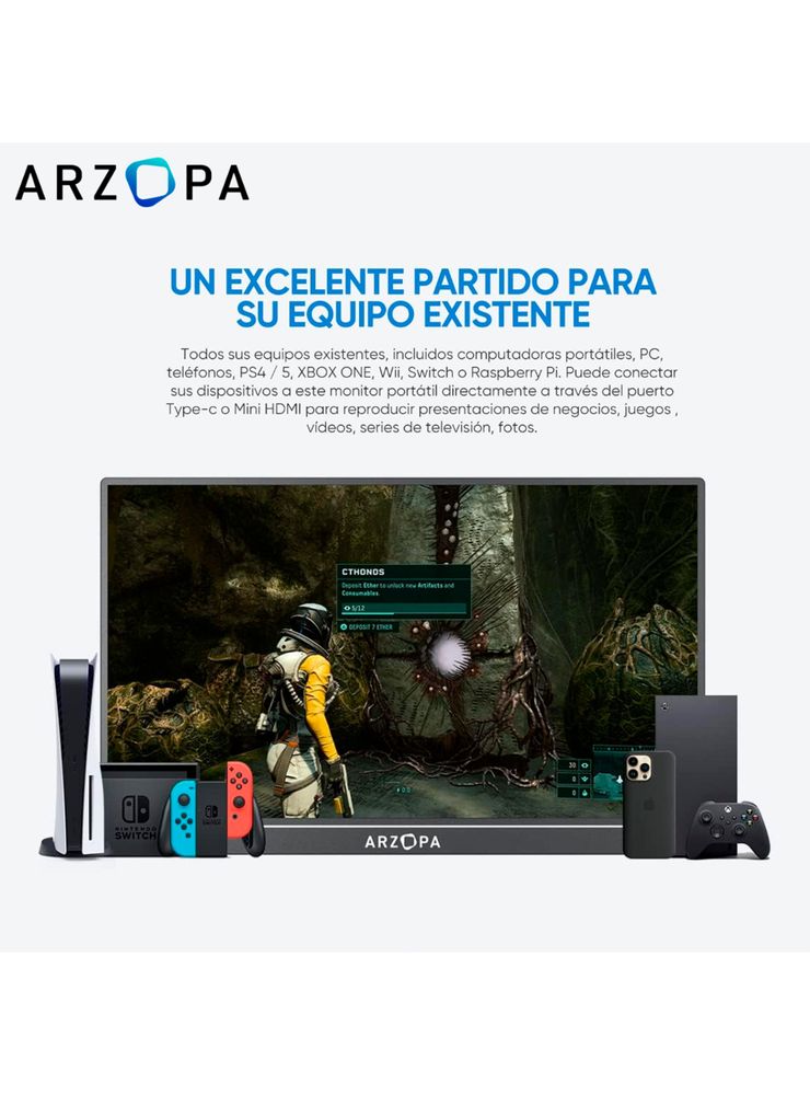 Arzopa A1 15.6" Negro, foto 7