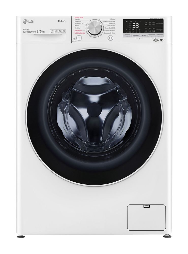 LG Lavadora-Secadora Carga Frontal 9/5 Kg WD9WVC4S6 AI DD