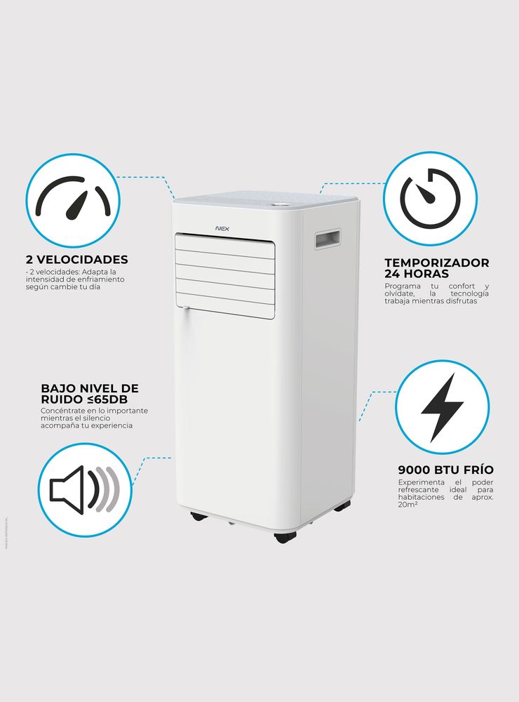 Aire Acondicionado Portátil 9.000 BTU Frío ACP09288-F, foto 2